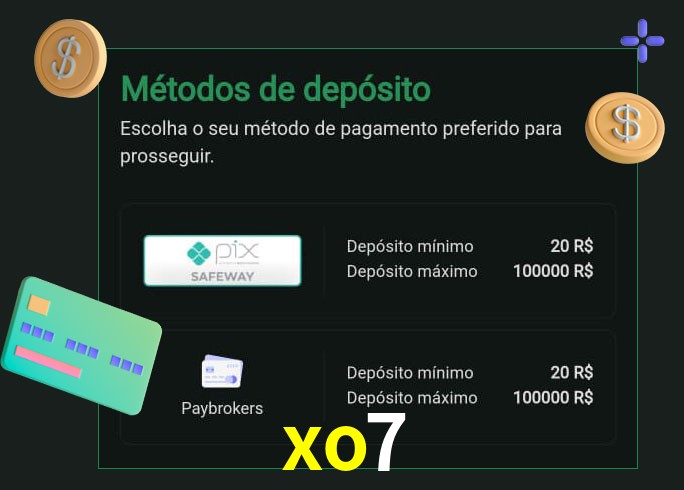 O cassino xo7 oferece uma grande variedade de métodos de pagamento